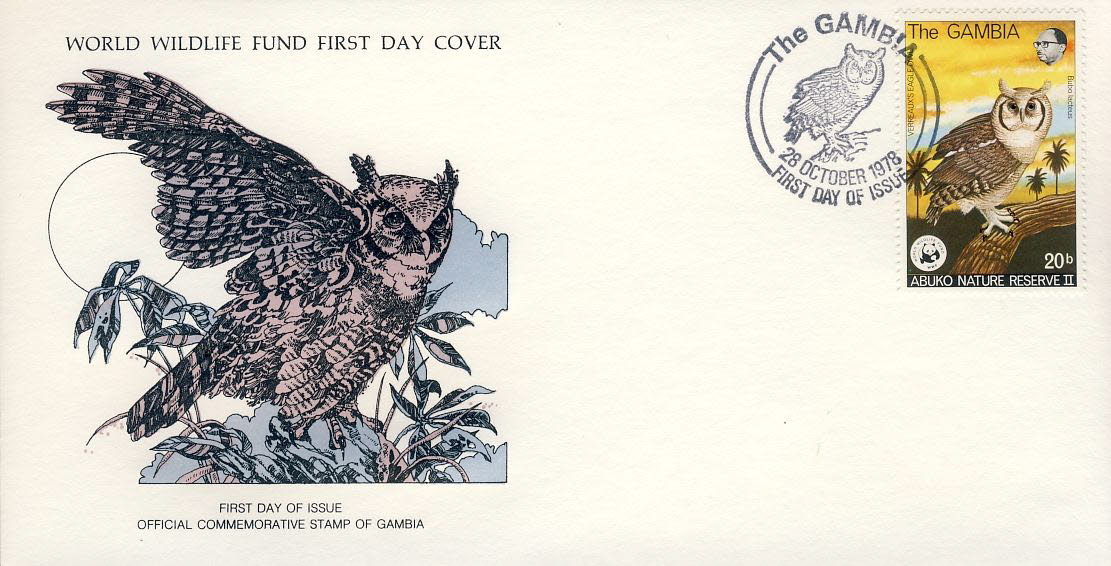 Lizard Buzzard bird of prey THE GAMBIA 1978 Stamp World Wildlife Fund First Day Cover FDC refWWF44
