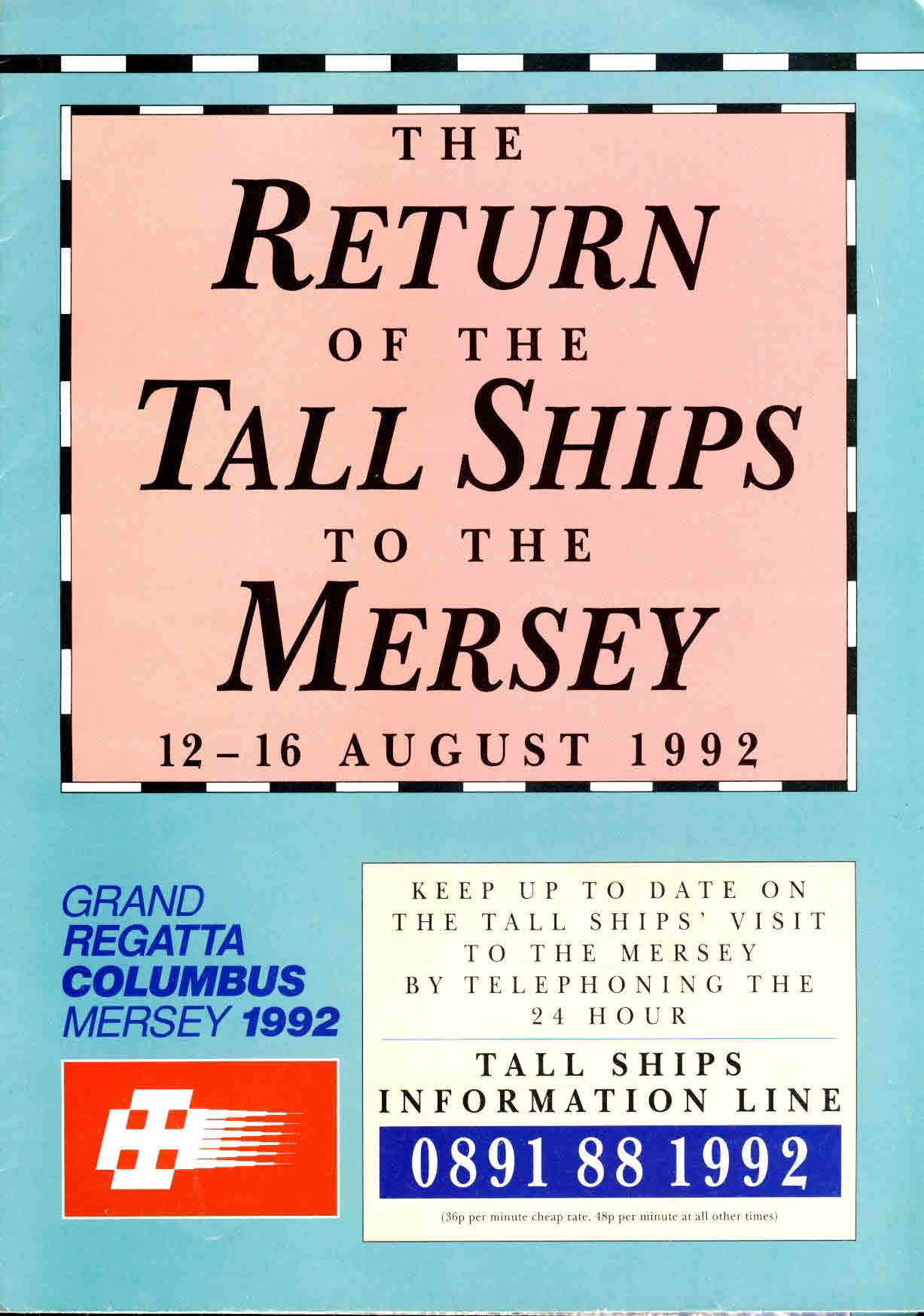 1992 The Return of the Tall Ships to the Mersey fold out brochure ref01-032
