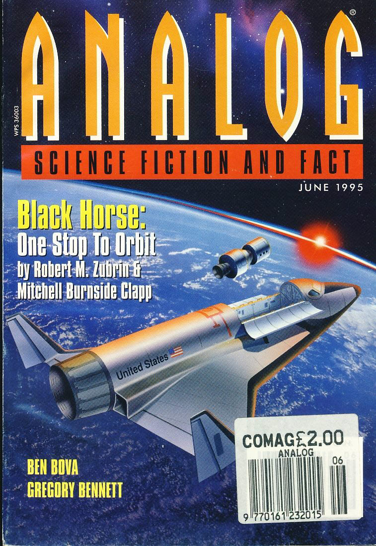 ANALOG Science Fiction & Fact June 1995 Black Horse: One Stop to Orbit by Zubrin & Burnside Clapp ref100037