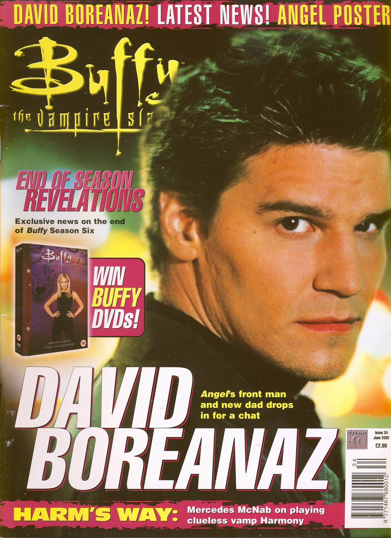 Buffy The Vampire Slayer magazine June 2002 no.34 DAVID BOREANAZ refB1-19