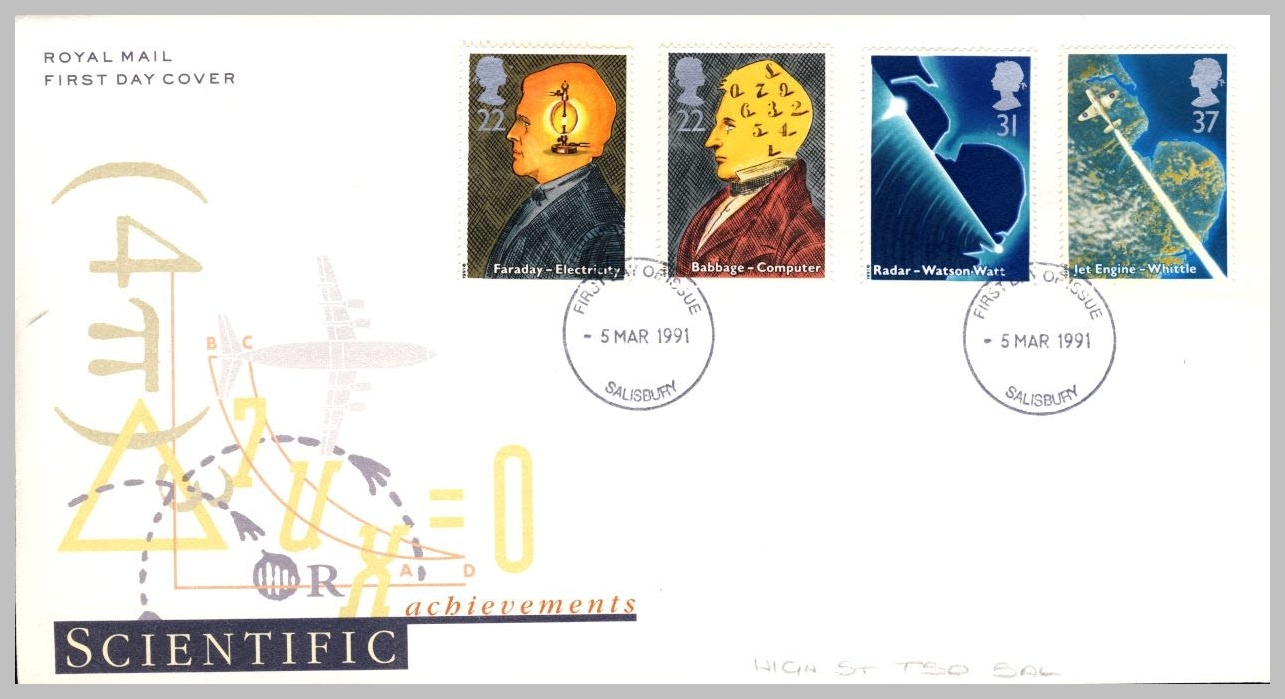 1991-03-05 Scientific Achievements Stamps FDC Salisbury postmark fdi refE232