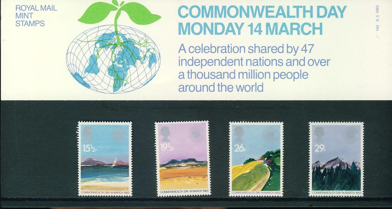 9th March 1983 Commonwealth Day mint stamps presentation pack refd854