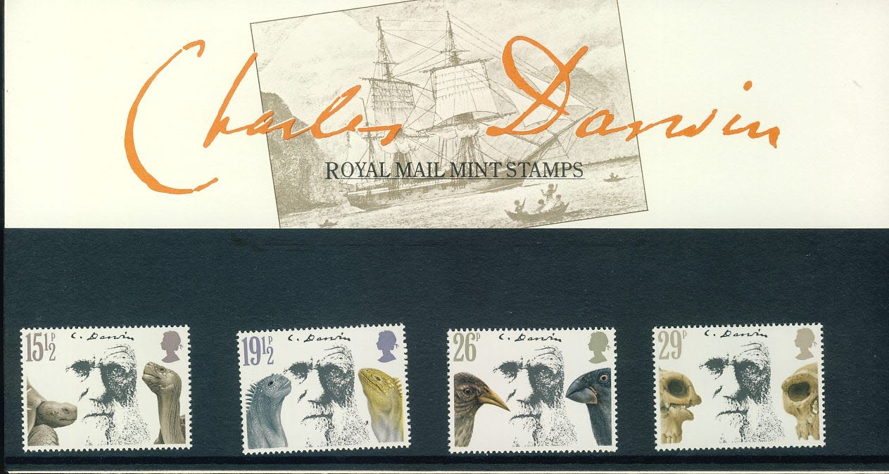 10th February 1982 Charles Darwin mint stamps presentation pack refd3206