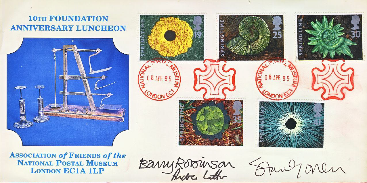 1995 National Postal Museum SIGNED 10th Anniversary Luncheon stamps cover refD191