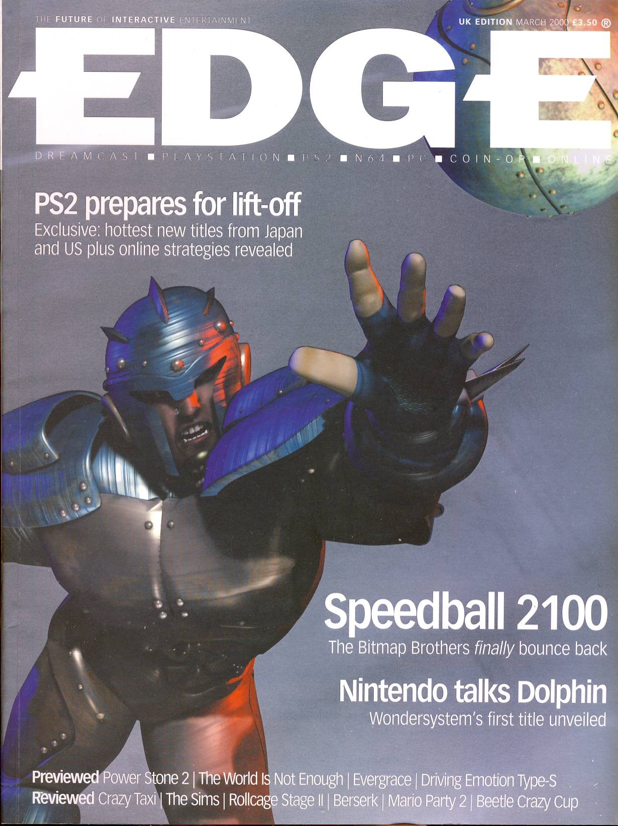 EDGE magazine Speedball 2100, Dolphin, UK Edition March 2000 r1-14