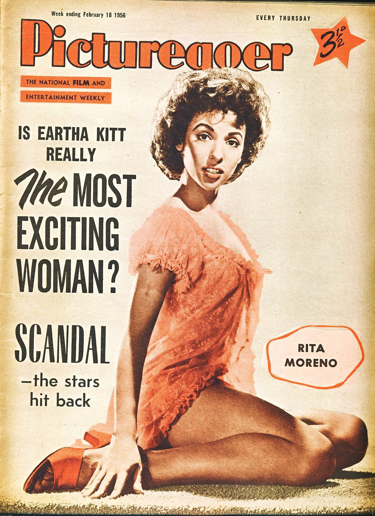 1956 Picturegoes Eartha Kitt, Rita Moreno VINTAGE Feb 18th ref100768