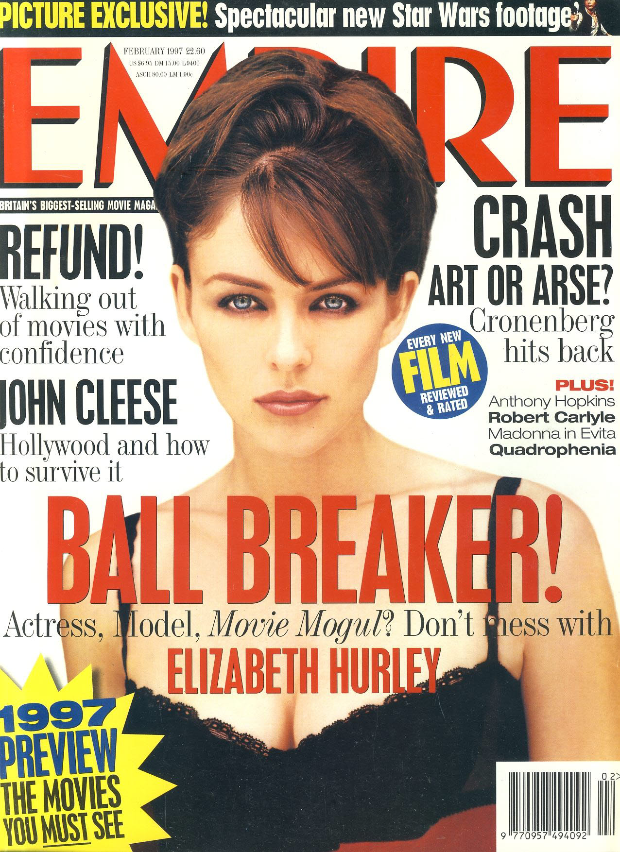 EMPIRE magazine FEB 1997 Elizabeth Hurley ref10124