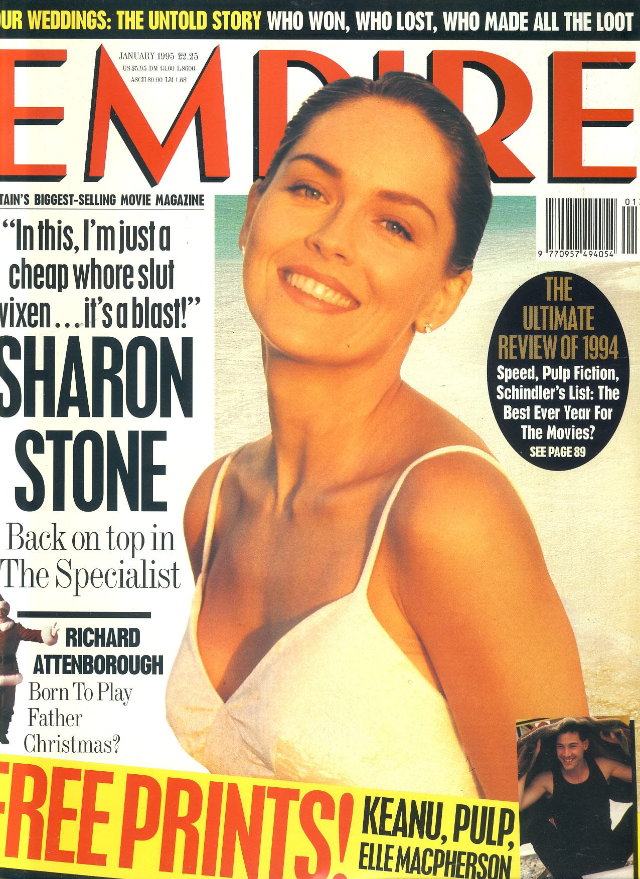 EMPIRE magazine JAN 1995 Sharon Stone, Richard Attenborough ref100191