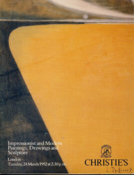 Christies' London 1992 Auction Catalogue Impressionist & Modern Paintings, Drawings & Sculpture 140 pages ref101503