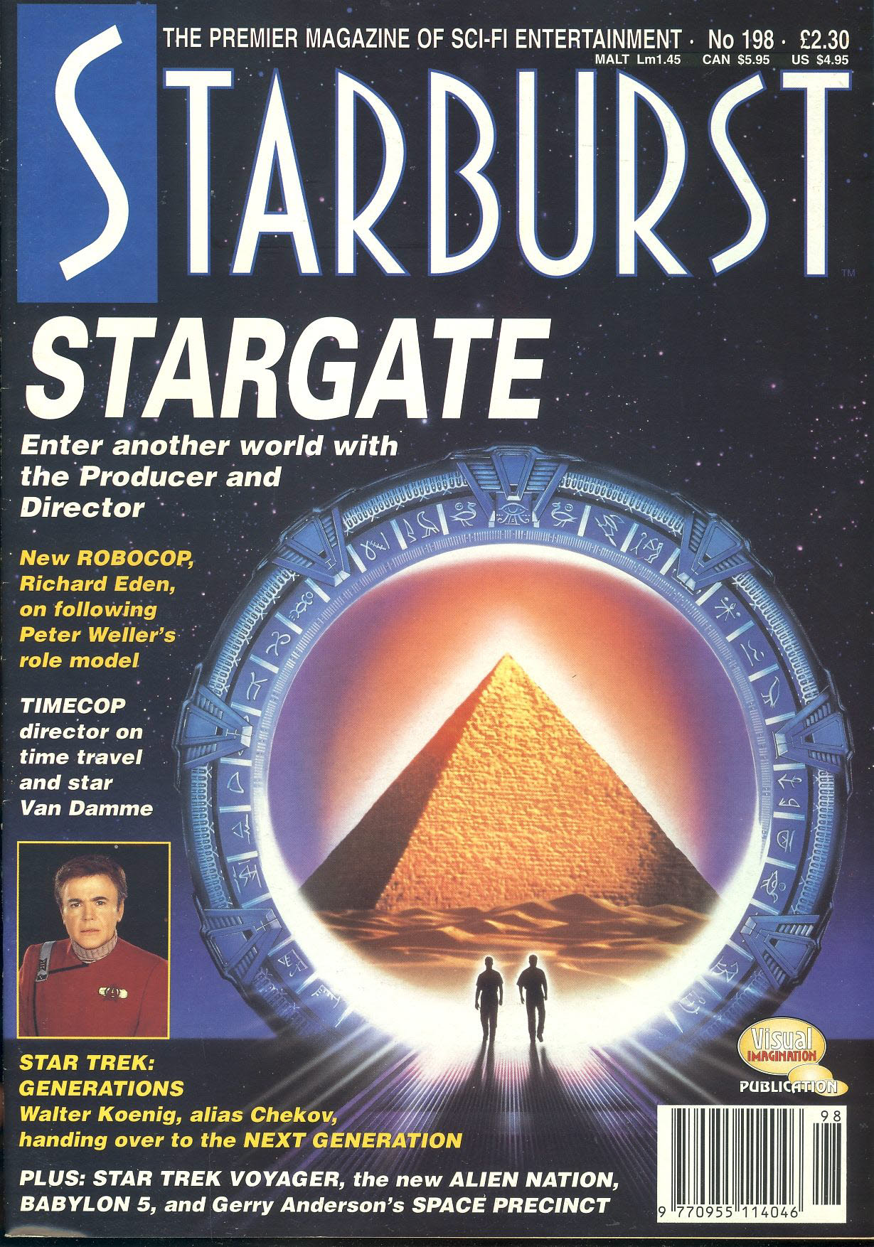 STARBURST magazine No.198 STARGATE, Star Trek GENERATIONS  ref10020