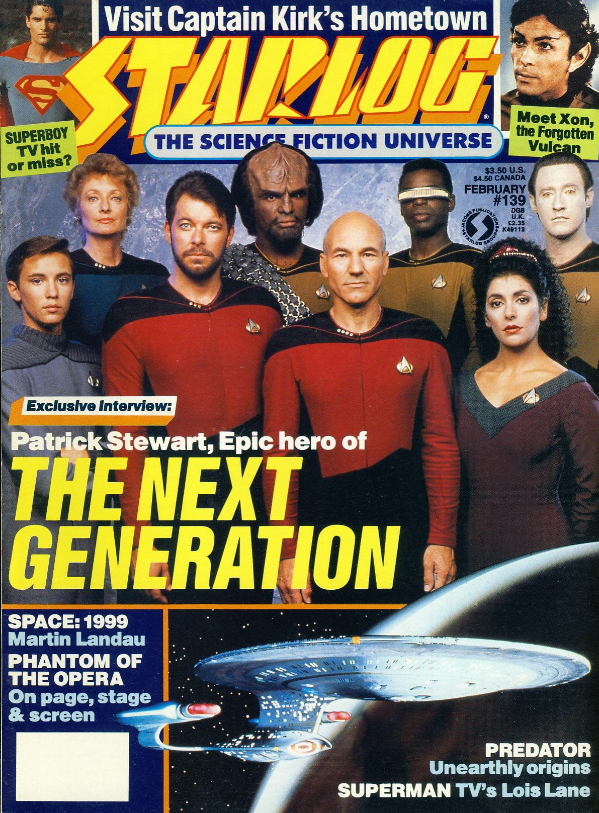 STARLOG magazine #139 1989 Patrick Stewart, Martin Landau, Phyllis Coates Lois Lane part 2 ref100695