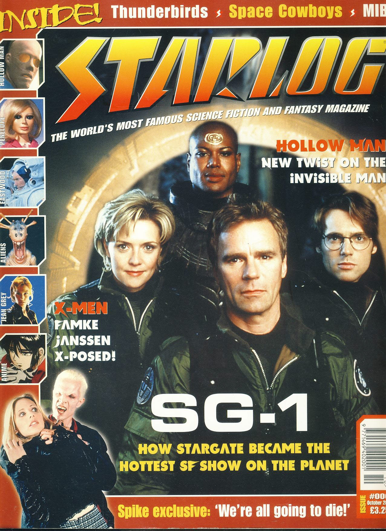 STARLOG magazine #6 Oct 2000 SG1, X-MEN Famke Janssen, Spike, Hollow Man ref100610