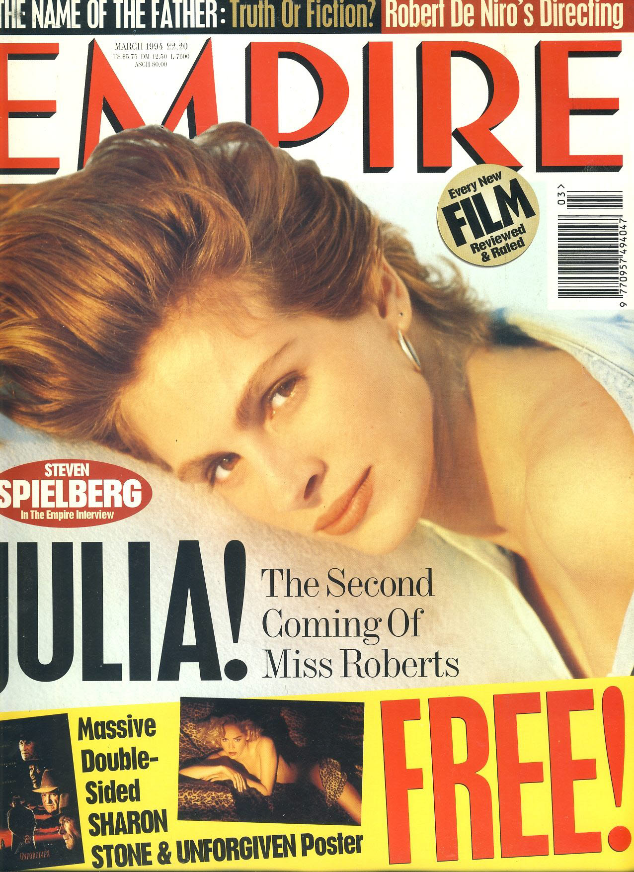 EMPIRE magazine March 1994 Julia Roberts, Sharon Stone with poster ref10057