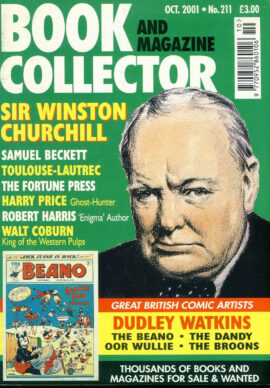 Book & Magazine Collector #211 Oct 2001 SIR WINSTON CHURCHILL Dudley Watkins Comic Artist ref101447
