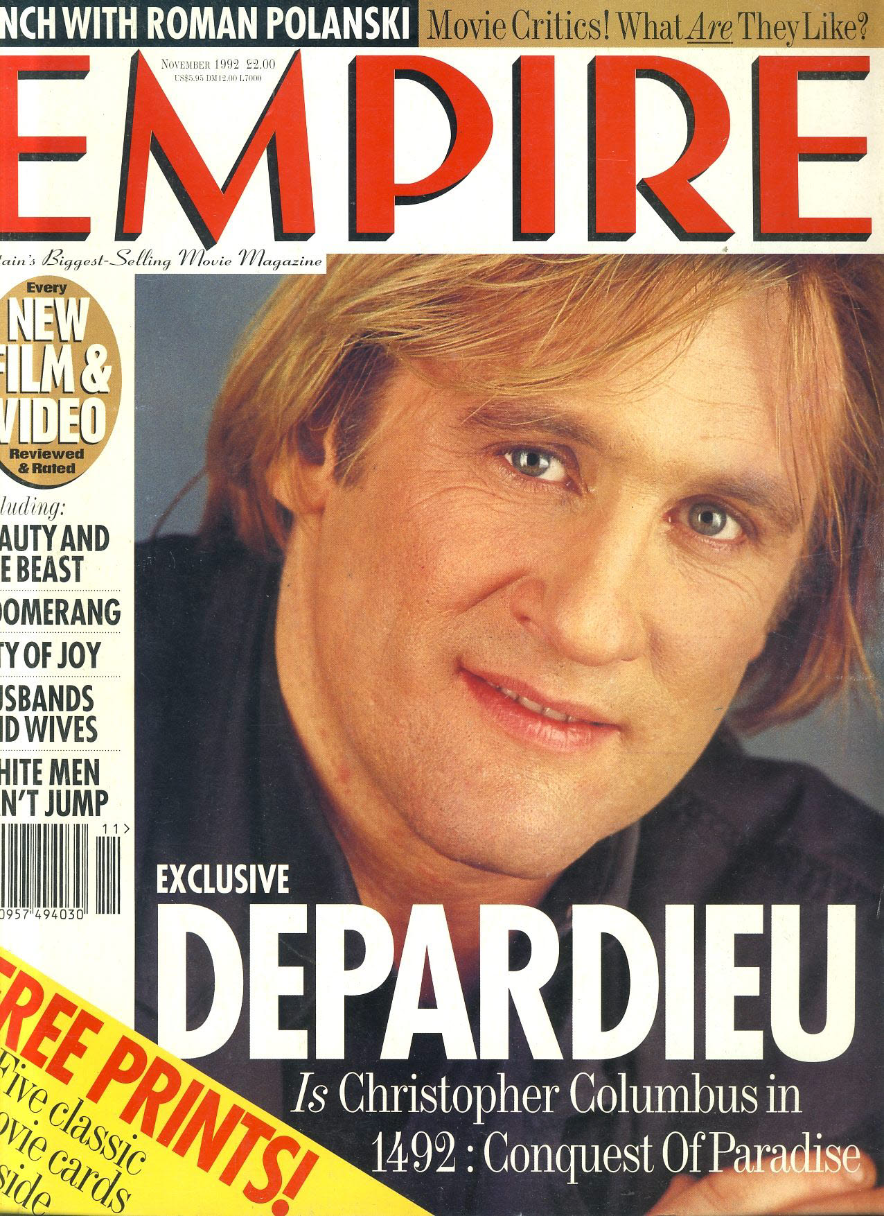 EMPIRE magazine November 1992 with prints ref10102