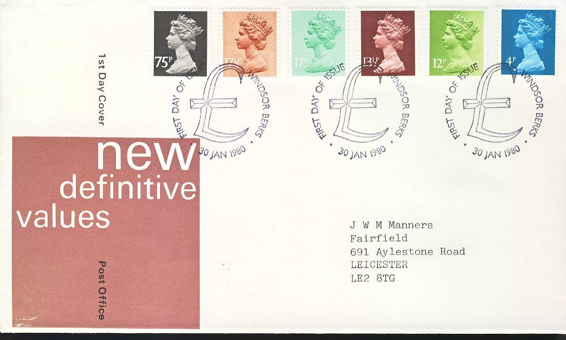 1980 Post Office WINDSOR fdi Definitive Stamps First Day Cover refcd414