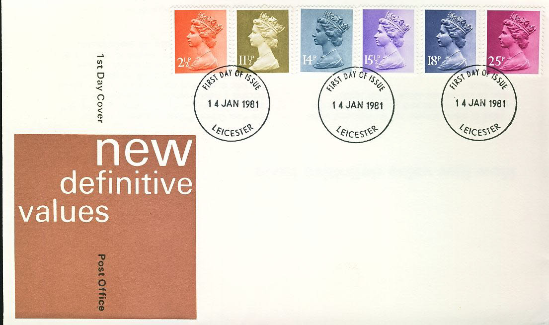 1981 Post Office LEICESTER fdi Definitive Stamps First Day Cover refcd420