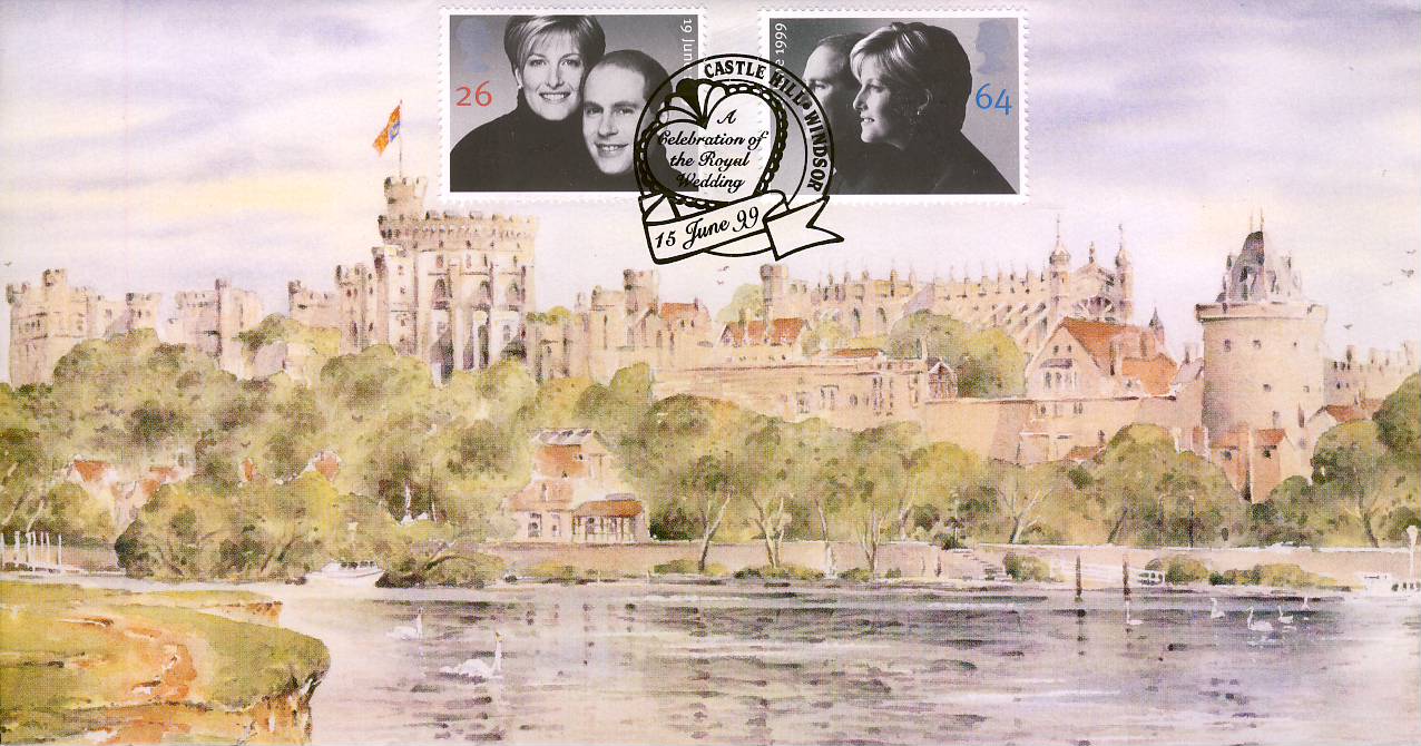 1999 Royal Wedding Majesty Official Ltd Edition FDC Windsor refalbB10