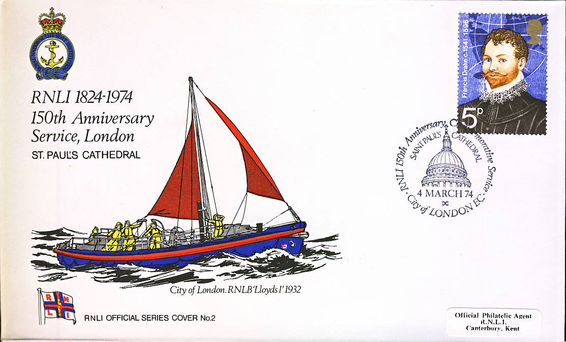 1974 RNLI official series cover no.2 RNLB Lloyds St Pauls London A421