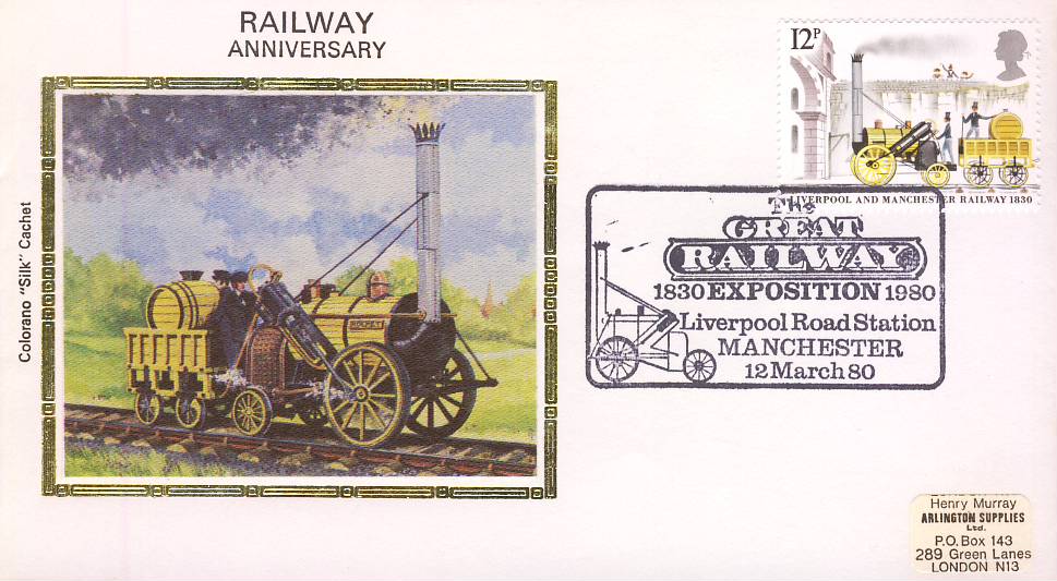 1980 Colorano Small Silk Railway Cover Manchester A356