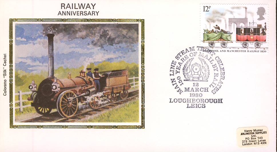 1980 Colorano Small Silk Railway Cover Loughborough A368