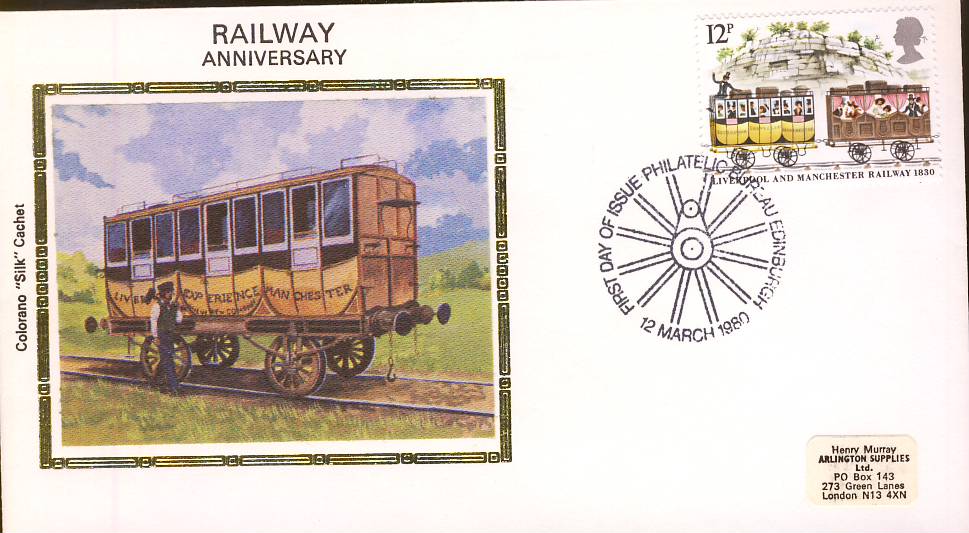 1980 Colorano Small Silk Railway Cover Edinburgh A367