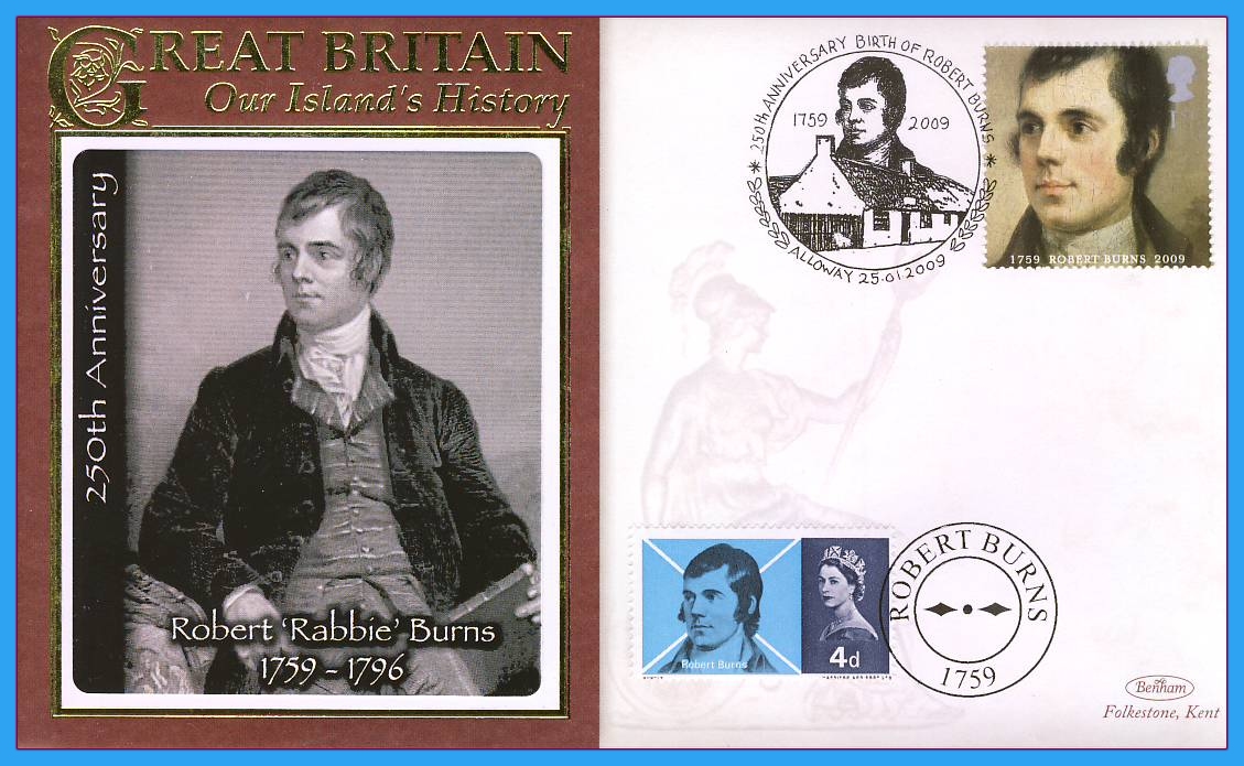 2009 Our Islands History Benham cover Robert 'Rabbie' Burns ALLOWAY rc88