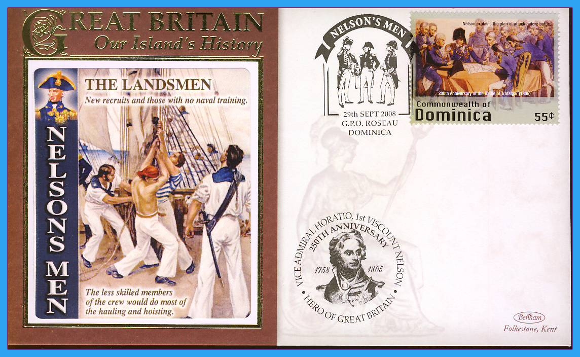 2008 Our Islands History cover THE LANDSMEN Nelsons Men DOMINICA rc161