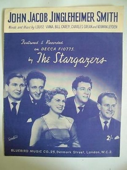 The Stargazers John Jacob Jingleheimer Smith vintage sheetmusic andwords