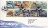 GB Stamps First Day Cover Sustainable Fish, ocean, eel, sardine, skate SHS 2014