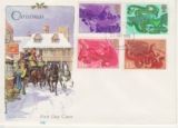 GB Stamps First Day Cover Christmas, Xmas Angels, music, harp, hymn PHILART 1975