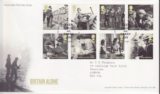 GB Stamps First Day Cover Britain Alone, WWII, military, Churchill SHS Text 2010