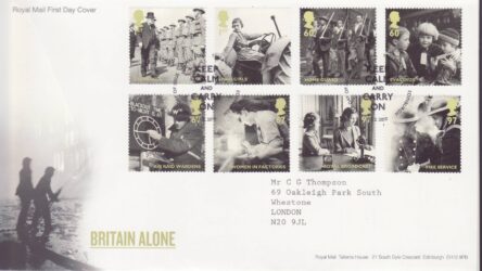 GB Stamps First Day Cover Britain Alone, WWII, military, Churchill SHS Text 2010