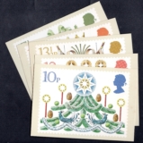 Set of 5 First Day Cover Stamped Postcards Christmas 1980 Cardiff PM