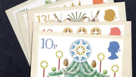 Set of 5 First Day Cover Stamped Postcards Christmas 1980 Cardiff PM