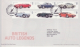 GB Stamps First Day Cover Auto Legends, classic cars, Lotus, Jaguar SHS 2013