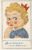 BRYSON Comic Postcard Series No.2 Thinking of Me girl blond red lips vintage postcard